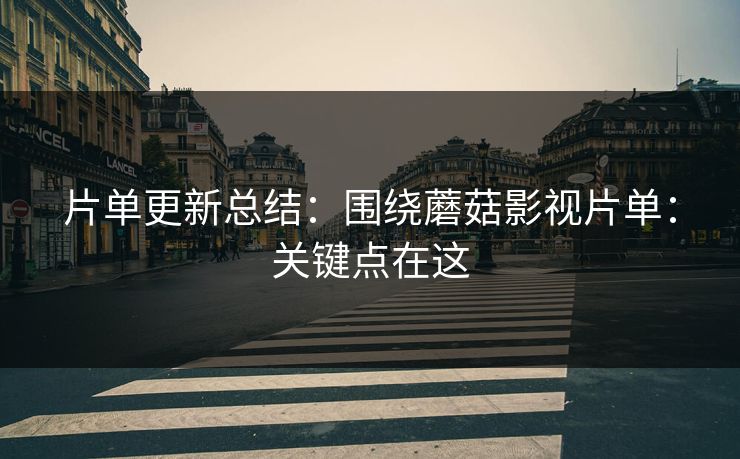 片单更新总结：围绕蘑菇影视片单：关键点在这