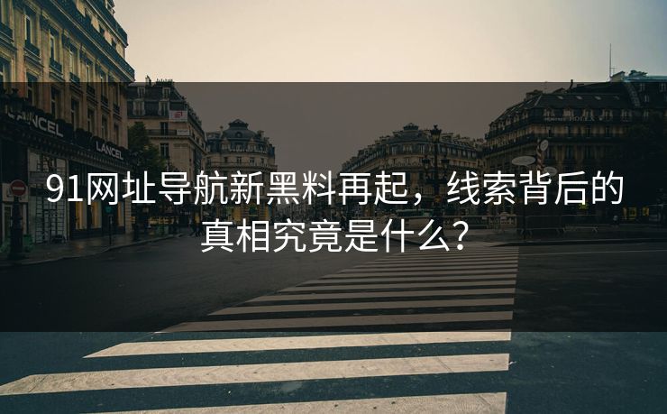 91网址导航新黑料再起，线索背后的真相究竟是什么？